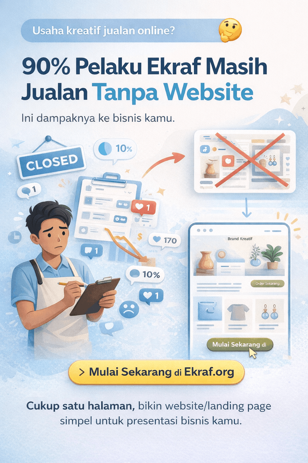 90% Pelaku Ekraf Masih Jualan Tanpa Website